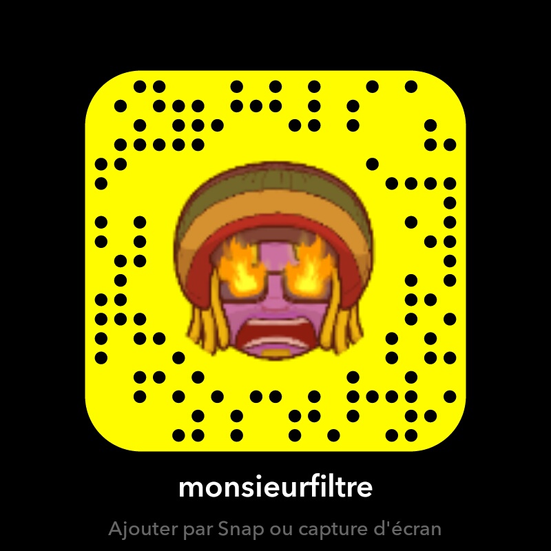 Monsieur Filtre mon filtre snapchat snapcode